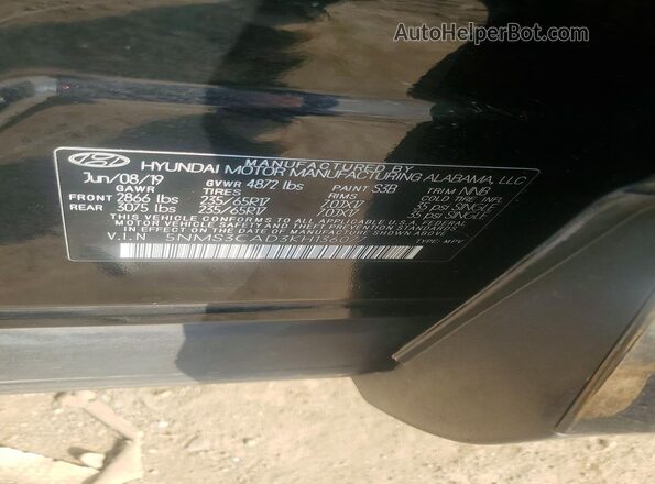 5NMS3CAD3KH136077 2019 HYUNDAI SANTA Black სალონის 360-გრადუსიანი ხედი