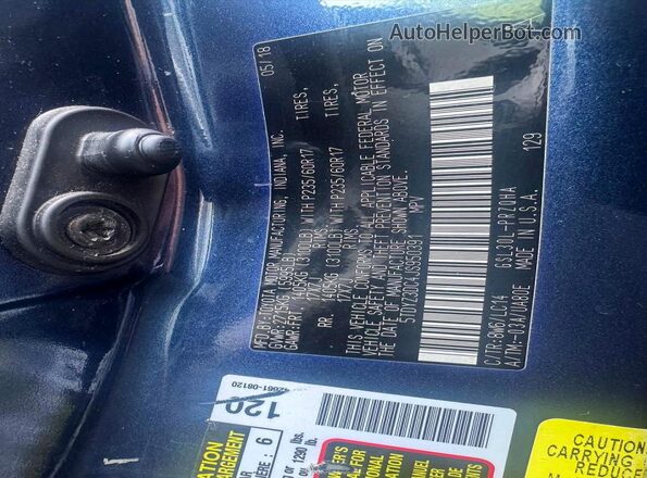 5TDYZ3DC4JS950391 2018 TOYOTA SIENNA Blue Widok wnętrza 360 stopni
