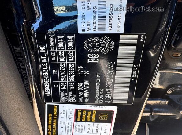 4JGED7FB7GA020743 2016 MERCEDES-BENZ GLE Black Vista del compartimento del motor