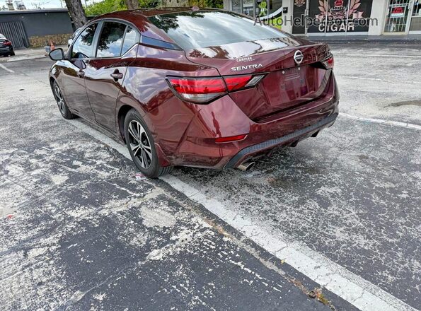 3N1AB8CVXMY301474 2021 NISSAN SENTRA Burgundy Delantero derecho