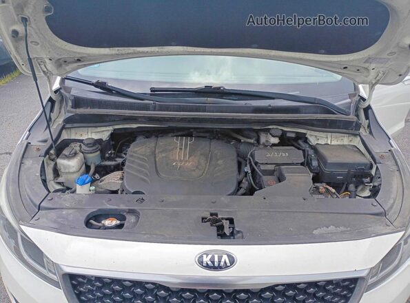 KNDMA5C11H6285610 2017 KIA SEDONA White Առջևի վահանակի տեսք