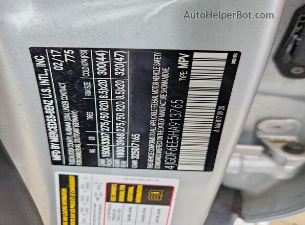 4JGDF6EE5HA913765 2017 MERCEDES-BENZ GLS-CLASS Silver Widok wnętrza 360 stopni