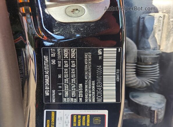 WDC0G4JB3HV010064 2017 MERCEDES-BENZ GLC-CLASS Black VIN կոդի պիտակի տեսք