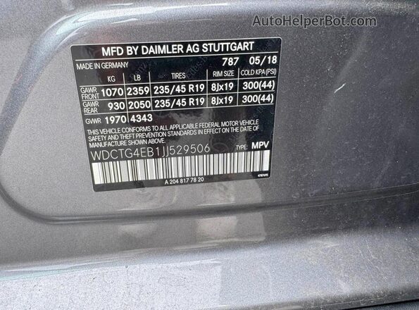 WDCTG4EB1JJ529506 2018 MERCEDES-BENZ GLA Black ძრავის განყოფილების ხედი
