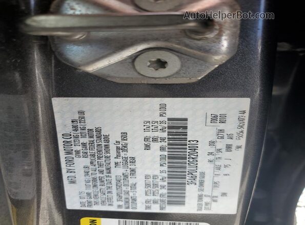 3FA6P0LU2GR204013 2016 FORD FUSION Silver VIN sticker view