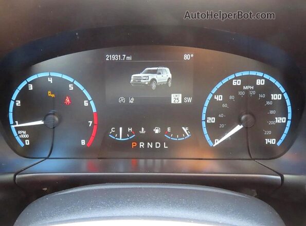 3FMCR9B64PRE04496 2023 FORD BRONCO Синий Вид щитка приборов