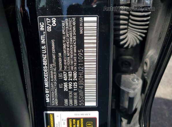 55SWF4JB0HU211095 2017 MERCEDES-BENZ C Черный Вид подкапотного пространства
