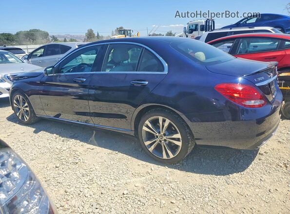 55SWF4JB0JU280455 2018 MERCEDES-BENZ C Blue Rear left
