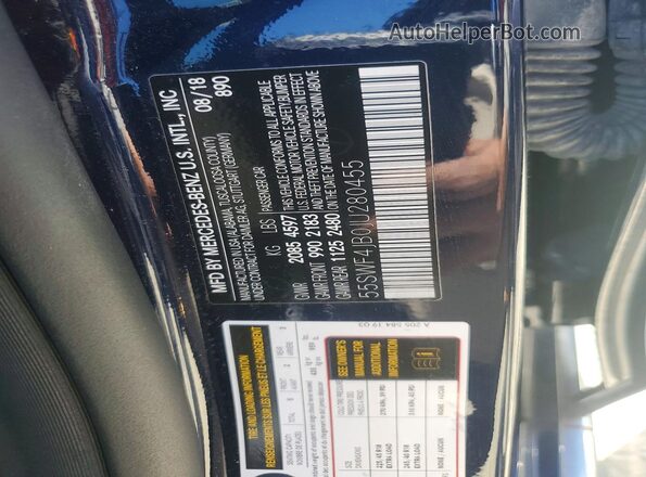 55SWF4JB0JU280455 2018 MERCEDES-BENZ C Blue Engine compartment view