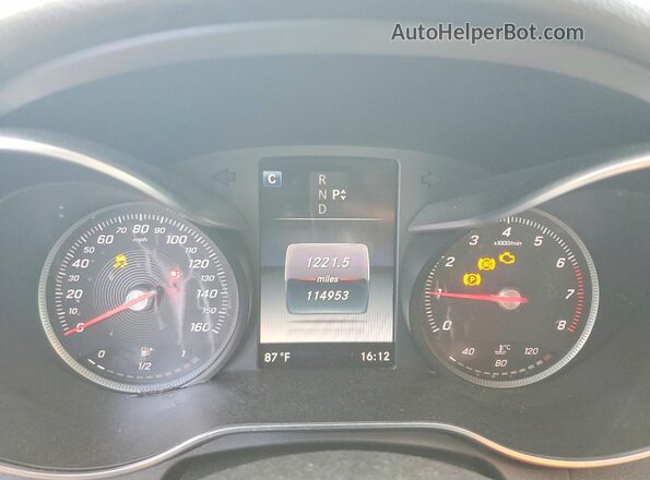 55SWF4JB1GU121341 2016 MERCEDES-BENZ C Black Instrument cluster view