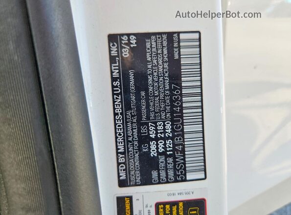 55SWF4JB1GU146367 2016 MERCEDES-BENZ C White Widok komory silnika