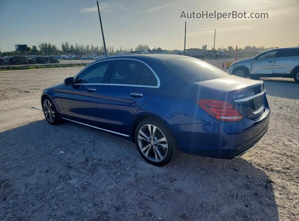 55SWF4JB1HU191441 2017 MERCEDES-BENZ C Blue Tył lewy
