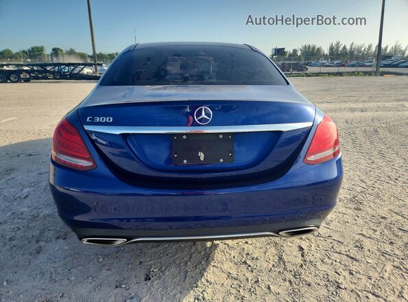 55SWF4JB1HU191441 2017 MERCEDES-BENZ C Blue Widok z tyłu