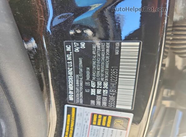 55SWF4JB1HU222851 2017 MERCEDES-BENZ C Black VIN sticker view