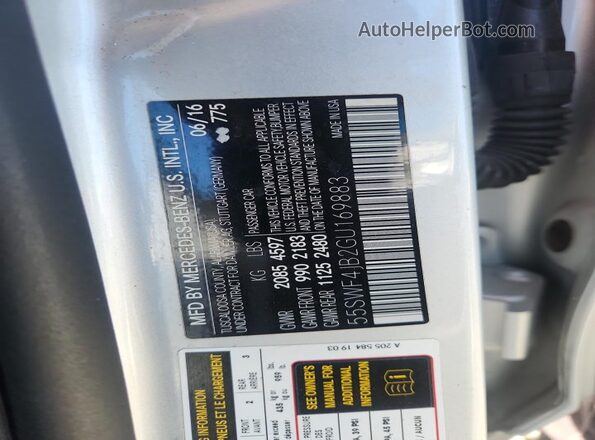 55SWF4JB2GU169883 2016 MERCEDES-BENZ C Silver Engine compartment view
