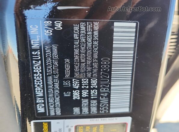 55SWF4JB2JU273880 2018 MERCEDES-BENZ C Black Вид підкапотного простору