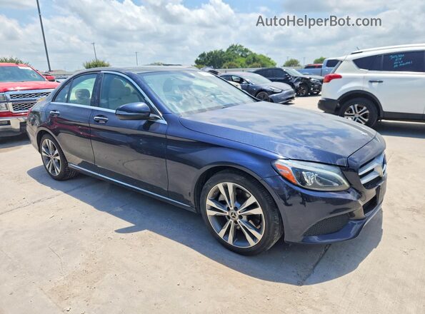 55SWF4JB2JU276021 2018 MERCEDES-BENZ C-CLASS Синий Передняя правая четверть