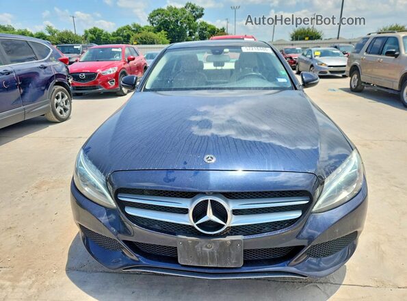 55SWF4JB2JU276021 2018 MERCEDES-BENZ C-CLASS Синий Вид спереди