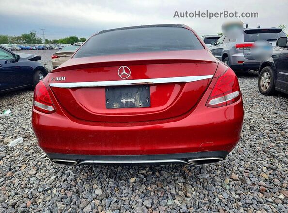 55SWF4JB3GU118893 2016 MERCEDES-BENZ C Бордовый Вид сзади