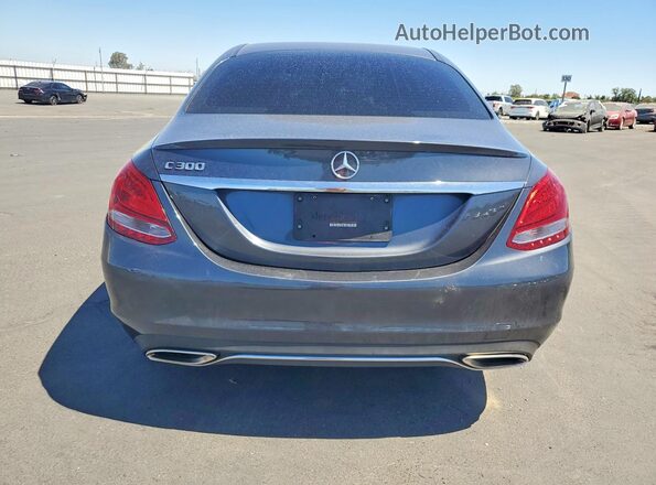 55SWF4JB3GU160612 2016 MERCEDES-BENZ C Gray Вид ззаду