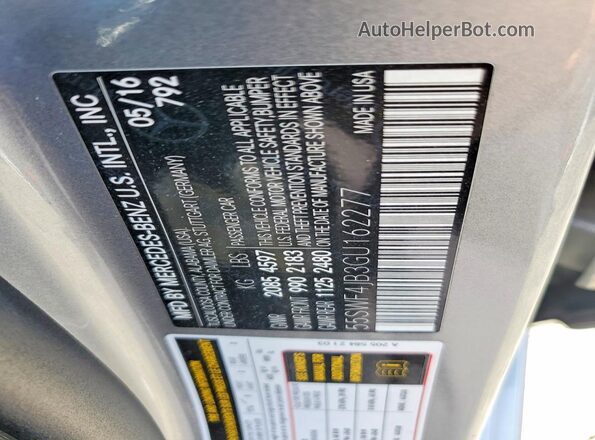 55SWF4JB3GU162277 2016 MERCEDES-BENZ C Silver Вид підкапотного простору