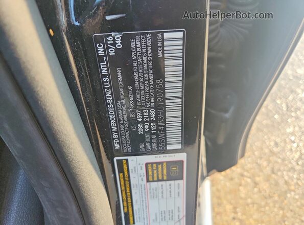 55SWF4JB3HU190758 2017 MERCEDES-BENZ C Black Widok komory silnika