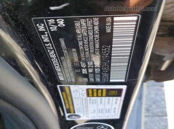 55SWF4JB3HU194552 2017 MERCEDES-BENZ C Black Widok naklejki z numerem VIN