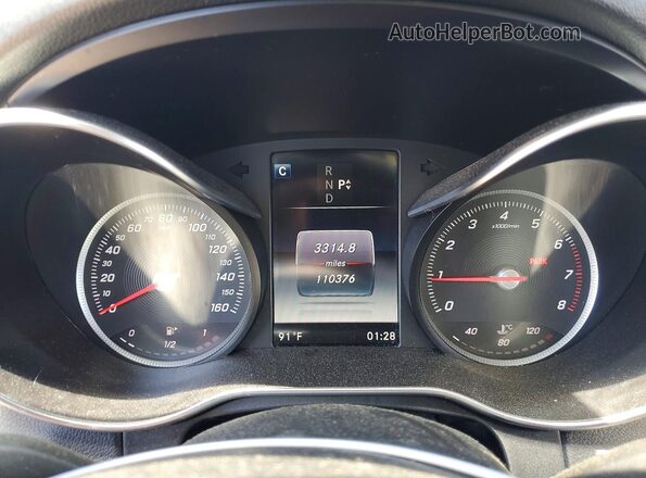55SWF4JB4GU164801 2016 MERCEDES-BENZ C Gray Widok zestawu wskaźników