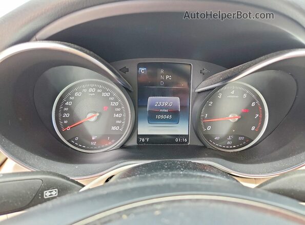 55SWF4JB4HU205834 2017 MERCEDES-BENZ C White Вид щитка приладів