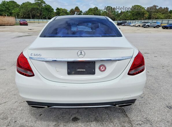 55SWF4JB4HU205834 2017 MERCEDES-BENZ C White Вид ззаду