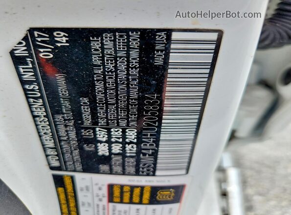 55SWF4JB4HU205834 2017 MERCEDES-BENZ C White Вид підкапотного простору