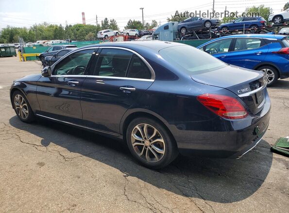 55SWF4JB5GU153502 2016 MERCEDES-BENZ C Blue Задня ліва чверть