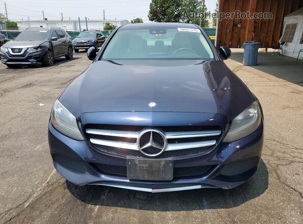 55SWF4JB5GU153502 2016 MERCEDES-BENZ C Blue Вид спереду