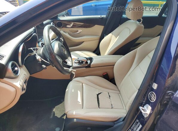 55SWF4JB5GU153502 2016 MERCEDES-BENZ C Blue Вид салону спереду