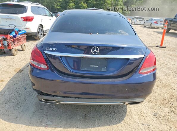 55SWF4JB5GU162894 2016 MERCEDES-BENZ C Blue Вид ззаду