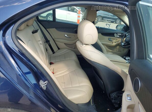 55SWF4JB5GU162894 2016 MERCEDES-BENZ C Blue Вид задніх сидінь