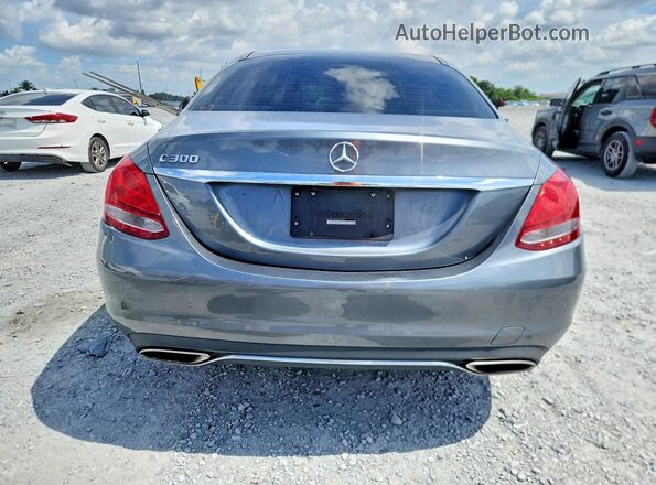55SWF4JB5JU256944 2018 MERCEDES-BENZ C Gray Вид ззаду