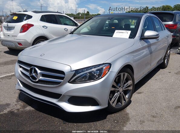 55SWF4JB6GU171779 2016 MERCEDES-BENZ C-CLASS Silver Առջևի ձախ երեք քառորդ տեսարան