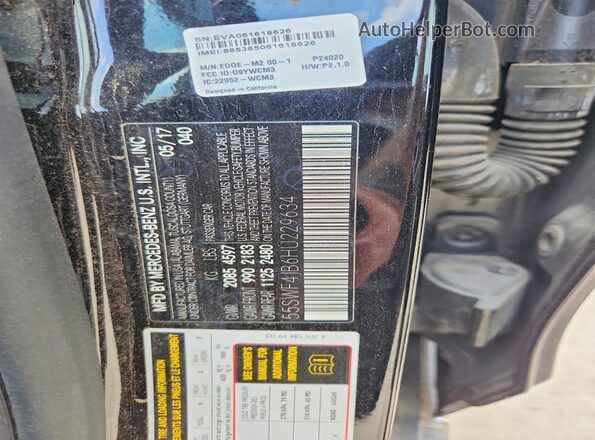 55SWF4JB6HU229634 2017 MERCEDES-BENZ C Черный Вид подкапотного пространства