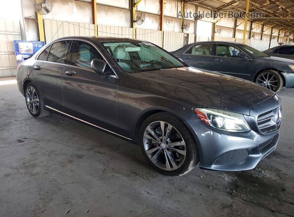 55SWF4JB7HU182114 2017 MERCEDES-BENZ C Gray Delantero derecho
