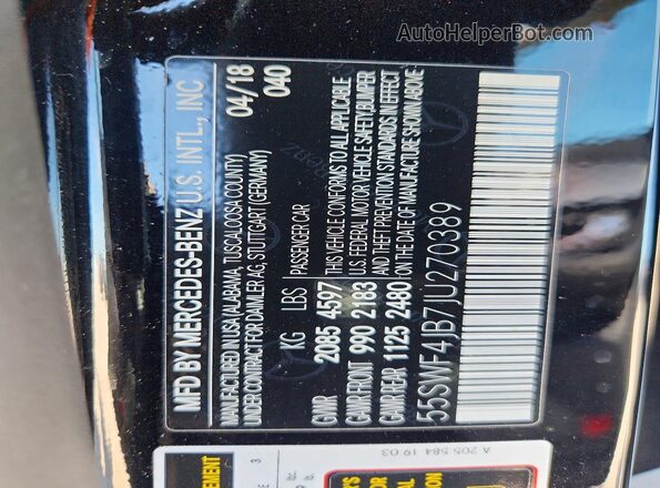 55SWF4JB7JU270389 2018 MERCEDES-BENZ C Black Widok komory silnika