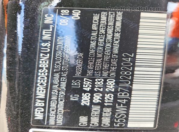55SWF4JB7JU282042 2018 MERCEDES-BENZ C Black Widok komory silnika