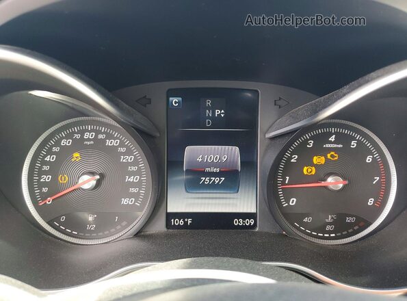 55SWF4JB8GU143546 2016 MERCEDES-BENZ C White Instrument cluster view