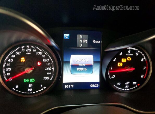 55SWF4JB8GU172660 2016 MERCEDES-BENZ C Silver Вид щитка приладів