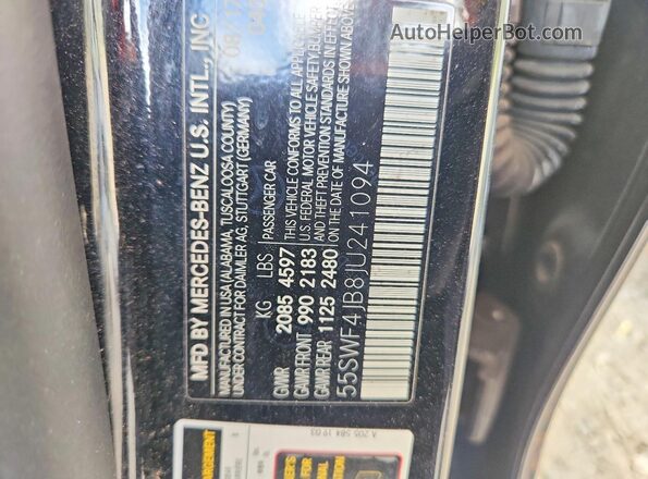 55SWF4JB8JU241094 2018 MERCEDES-BENZ C Black Widok komory silnika