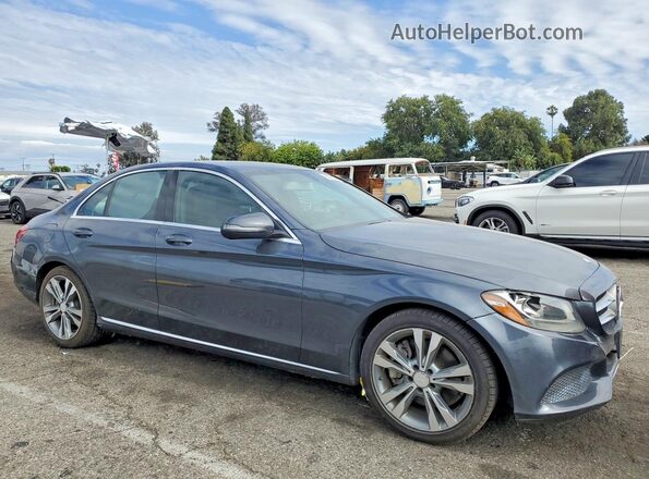 55SWF4JB9GU108627 2016 MERCEDES-BENZ C Серый Передняя правая четверть