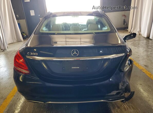 55SWF4JB9GU149887 2016 MERCEDES-BENZ C Blue Հետևի տեսք