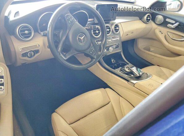 55SWF4JB9GU149887 2016 MERCEDES-BENZ C Blue Առջևի վահանակի տեսք