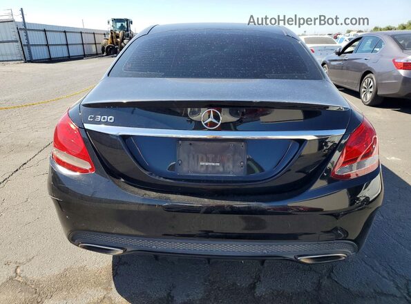 55SWF4JB9GU157343 2016 MERCEDES-BENZ C Black Rear view