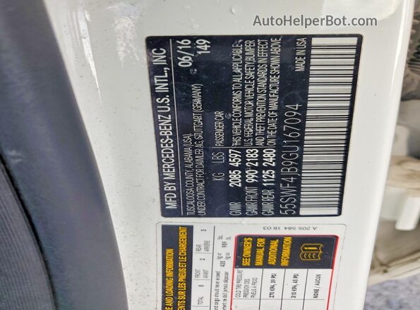55SWF4JB9GU167094 2016 MERCEDES-BENZ C White Շարժիչի բաժամունքի տեսք